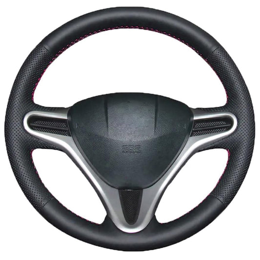 Loncky® Custom Hand Stitched Car OEM Leather Steering Wheel Cover for Honda Fit 2009 2010 2011 2012 2013 / Honda Insight 2010 2011 2012 2013 2014 Interior Accessories